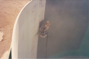 March Air Force Base Sandblasting Interior of Tank